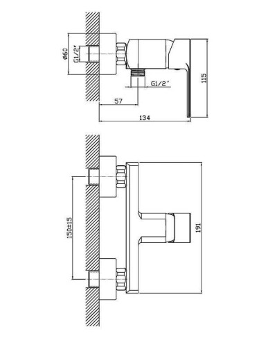 Смеситель для душа Orange Plito M16-200cr Хром
