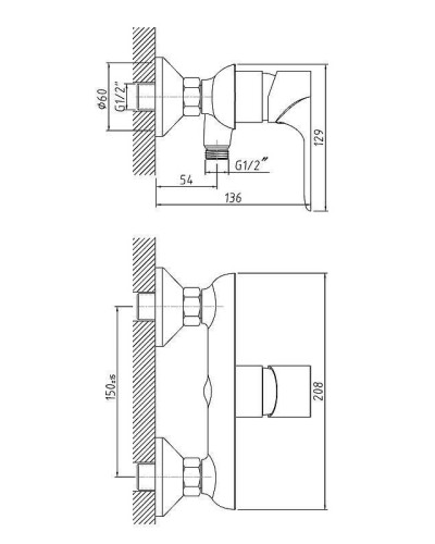Смеситель для душа Orange Aristo M19-200cr Хром