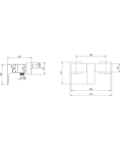 Смеситель для душа Villeroy & Boch Architectura Square TVS12500100064