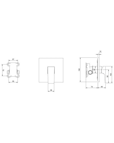 Смеситель для душа Villeroy & Boch Architectura Square TVS12500200064