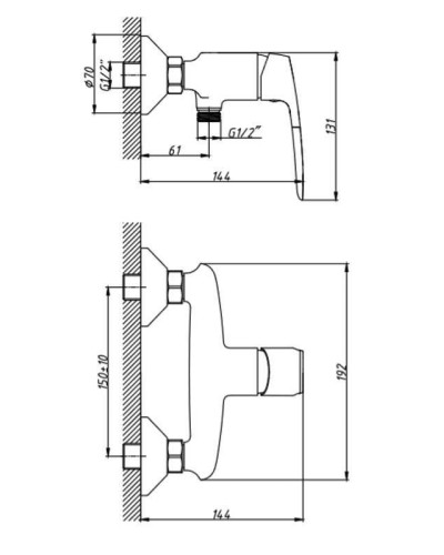 Смеситель для душа Orange Sonic M08-200cr Хром