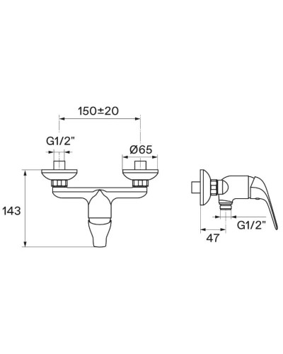 Смеситель для душа Santek Нико WH5A20005C001