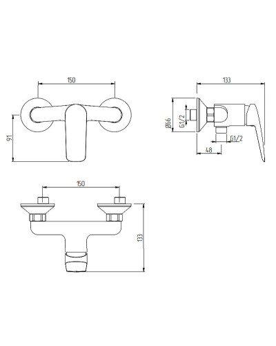 Смеситель для душа Migliore Laguna 26084 Хром