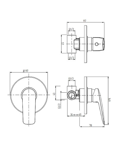 Смеситель для душа Migliore Laguna 26085 Хром