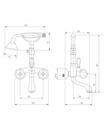Смеситель для ванны Migliore Olivia 19004 Хром Белый