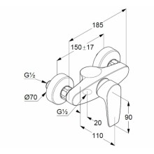 Смеситель для душа Kludi Pure Solid 348410575 Хром