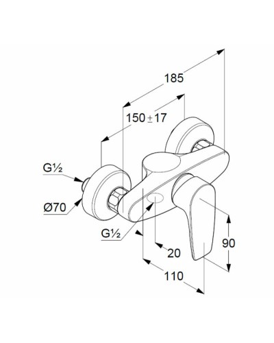 Смеситель для душа Kludi Pure Solid 348410575 Хром