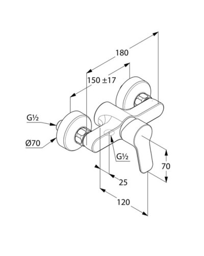 Смеситель для душа Kludi Pure Easy 378410565 Хром