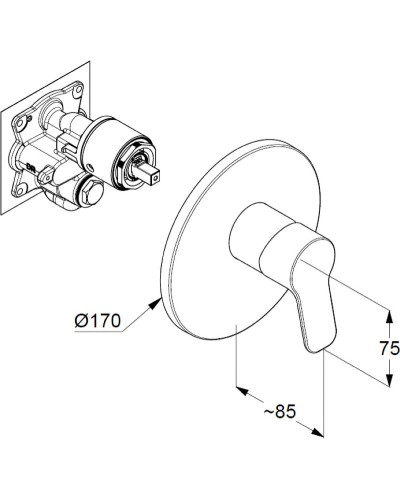 Смеситель для душа Kludi Pure Easy 376550565 Хром