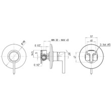Смеситель для душа Paini Brera 74CR690