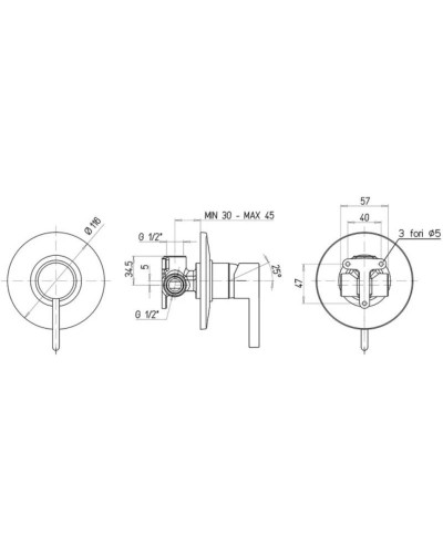 Смеситель для душа Paini Brera 74CR690