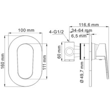 Смеситель для душа WasserKRAFT Donau 5351 Хром