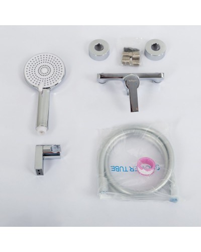 Смеситель для душа в комплекте с ручным душем, шлангом и держателем BelBagno AURORA-ESDM-CRM