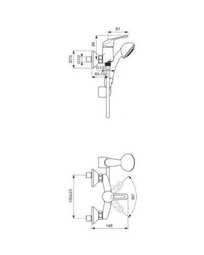 Смеситель для душа Vidima Сева Луп BA015AA
