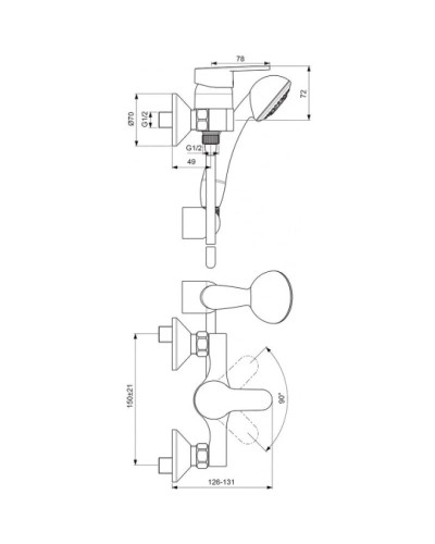 Смеситель для душа Vidima Сева Фреш BA029AA