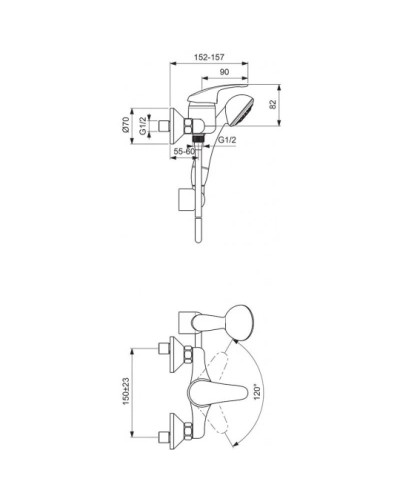 Смеситель для душа Vidima Тарнер BA038AA
