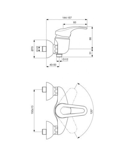 Смеситель для душа Vidima Сева Микс BA056AA