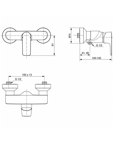 Смеситель для душа Ideal Standard Connect Air A7032AA Хром