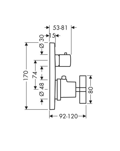 Термостат для душа Axor Citterio 39705000