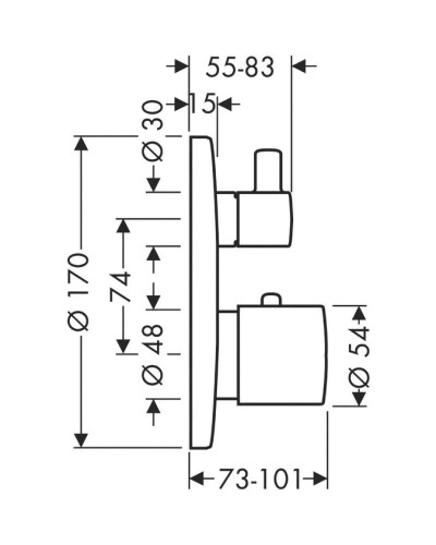 Термостат для душа Axor Uno 38700000