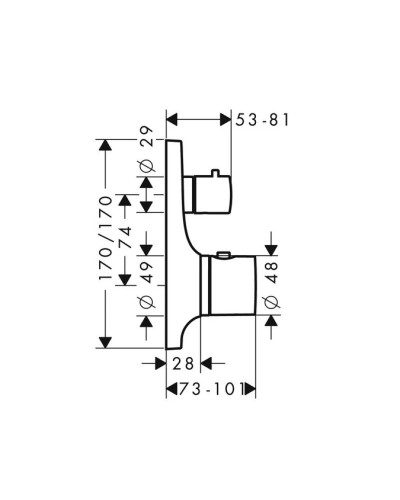 Термостат для душа Axor Massaud 18745000