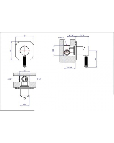 Смеситель для душа бронза Cezares Olimp OLIMP-DIM2-02-L