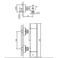Смеситель для душа с термостатом AltroBagno Lamberto 030501 Cr