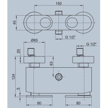 Смеситель для душа Cezares BUTTERFLY-DM-04