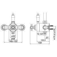Смеситель термостатический на один выход,верхнее подключение CEZARES MARGOT-D-T-01-Bi