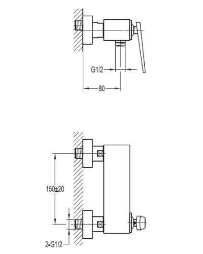 Смеситель для душа Cezares BADEN-F-D-01