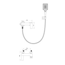 Смеситель для ванны с душем WONZON & WOGHAND, Хром (WW-88639016-CR)