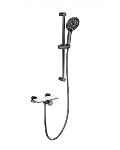Смеситель для душа с гарнитуром WONZON & WOGHAND, Темный графит (WW-B2052-A-BGG)