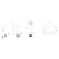Смеситель на борт ванны WONZON & WOGHAND, Хром (WW-88659008-CR)
