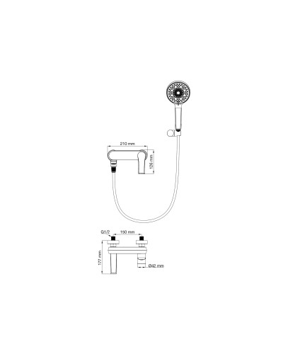 Смеситель для ванны с душем Wonzon & Woghand, Хром (WW-88037079-CR)
