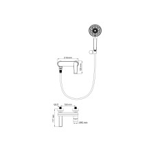 Смеситель для ванны с душем Wonzon & Woghand, Черный матовый (WW-88037079-MB)