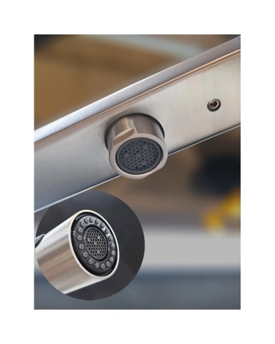 Смеситель для кухни AltroBagno Flusso AltroBagnoFlusso050201Ni с подключением к фильтру, с гибким изливом, никель