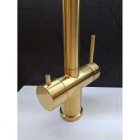 Смеситель для кухни AltroBagno Flusso AltroBagnoFlusso050202OrSp с подключением к фильтру, с гибким изливом, золотой матовый