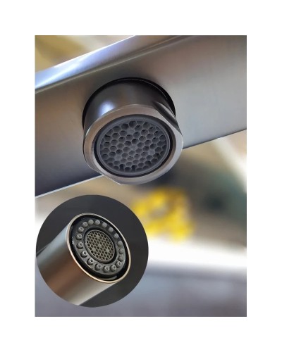 Смеситель для кухни AltroBagno Flusso Flusso AltroBagnoFlusso050203GrMt с подключением к фильтру, с гибким изливом, оружейная сталь