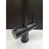 Смеситель для кухни AltroBagno Flusso AltroBagnoFlusso050204NeOp с подключением к фильтру, с гибким изливом, черный матовый