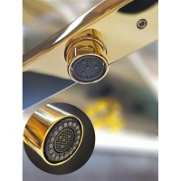 Смеситель для кухни AltroBagno Flusso AltroBagnoFlusso050205Or с подключением к фильтру, с гибким изливом, золотой