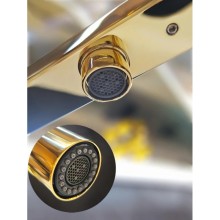 Смеситель для кухни AltroBagno Flusso AltroBagnoFlusso050205Or с подключением к фильтру, с гибким изливом, золотой