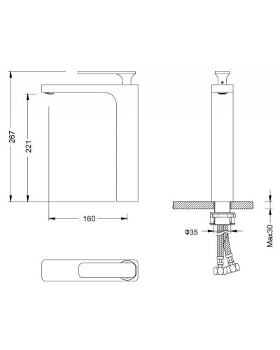 Смеситель для раковины Timo Torne 4311/03F Черный