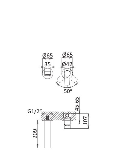 Смеситель для раковины Cezares Nautic NAUTIC-BLI2-NOP Черный матовый