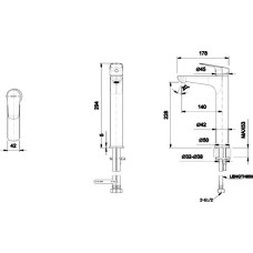 Смеситель для раковины Bravat Rhein F1429564BW-A-ENG Черный матовый