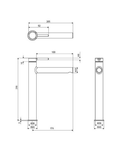 Смеситель для раковины Excellent Pi Arex AREX.1202GL Золото