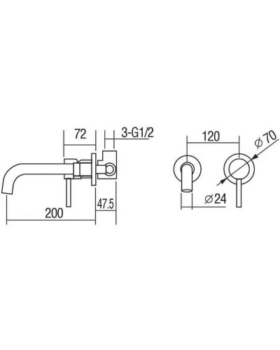 Смеситель для раковины Orange Karl M05-722cr Хром