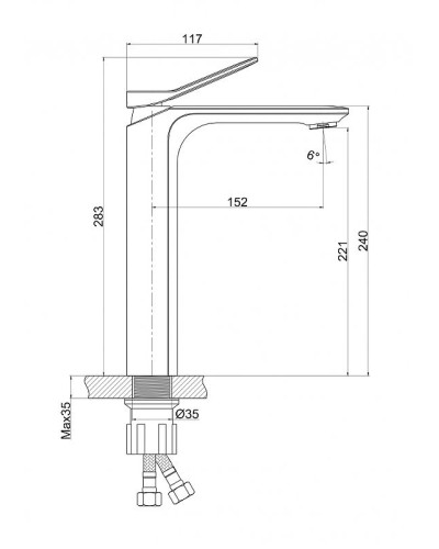 Смеситель для раковины Cersanit Odra 63054 Хром