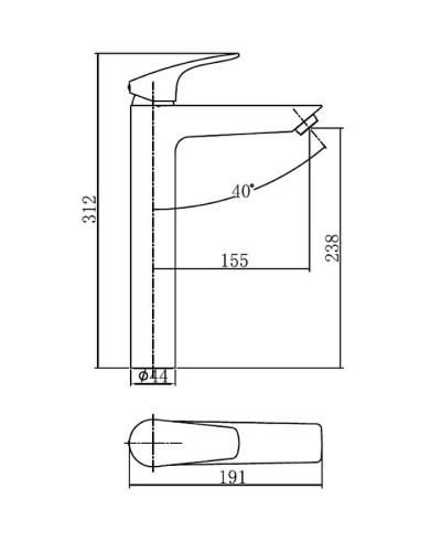 Смеситель для раковины Aquanet Static AF330-11B 261821 Черный матовый