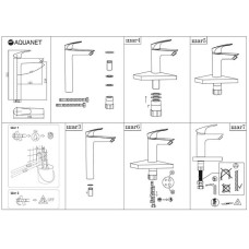 Смеситель для раковины Aquanet Static AF330-11B 261821 Черный матовый