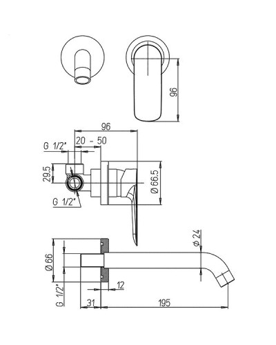 Смеситель для раковины Paini Nove 09CR208 Хром